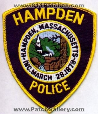 Hampden Police
Thanks to EmblemAndPatchSales.com for this scan.
Keywords: massachusetts