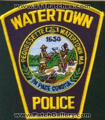 Watertown Police
Thanks to EmblemAndPatchSales.com for this scan.
Keywords: massachusetts