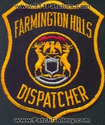 Farmington Hills Police Dispatcher
Thanks to EmblemAndPatchSales.com for this scan.
Keywords: michigan