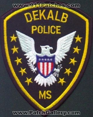 Dekalb Police
Thanks to EmblemAndPatchSales.com for this scan.
Keywords: mississippi