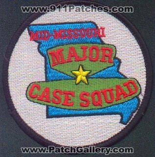 Mid Missouri Major Case Squad
Thanks to EmblemAndPatchSales.com for this scan.
Keywords: missouri police