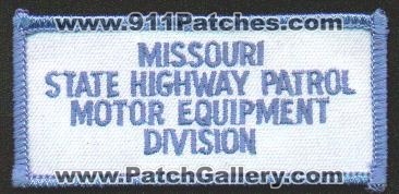 Missouri State Highway Patrol Motor Equipment Division
Thanks to EmblemAndPatchSales.com for this scan.
Keywords: police