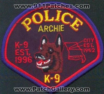 Archie Police K-9
Thanks to EmblemAndPatchSales.com for this scan.
Keywords: missouri k9