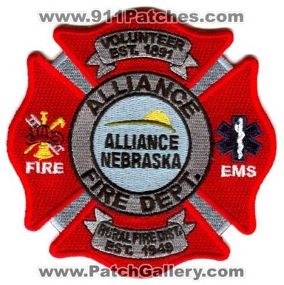 Alliance Volunteer Fire Department Rural District (Nebraska)
Scan By: PatchGallery.com
Keywords: vol. dept. ems dist.