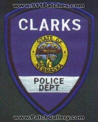 Clarks Police Dept
Thanks to EmblemAndPatchSales.com for this scan.
Keywords: nebraska department