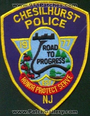 Chesilhurst Police
Thanks to EmblemAndPatchSales.com for this scan.
Keywords: new jersey