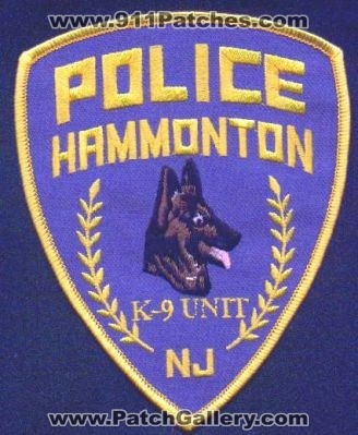 Hammonton Police K-9 Unit
Thanks to EmblemAndPatchSales.com for this scan.
Keywords: new jersey k9