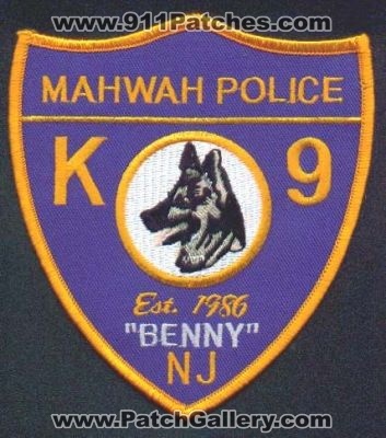 Mahwah Police K-9
Thanks to EmblemAndPatchSales.com for this scan.
Keywords: new jersey k9