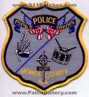 Morris County Police Pipes Drums
Thanks to EmblemAndPatchSales.com for this scan.
Keywords: new jersey
