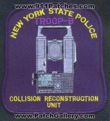 New York State Police Collision Reconstruction Unit Troop-B
Thanks to EmblemAndPatchSales.com for this scan.
Keywords: nysp