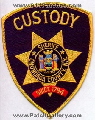 Onondaga County Sheriff Custody
Thanks to EmblemAndPatchSales.com for this scan.
Keywords: new york