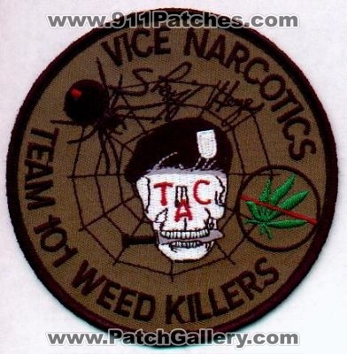 Davidson County Sheriff Vice Narcotics Weed Killers Team 101
Thanks to EmblemAndPatchSales.com for this scan.
Keywords: north carolina