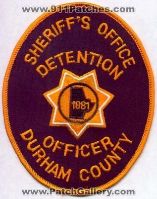 Durham County Sheriff's Office Detention Officer
Thanks to EmblemAndPatchSales.com for this scan.
Keywords: north carolina sheriffs