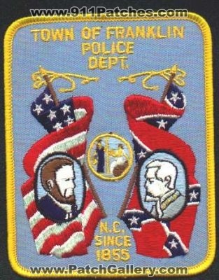 Franklin Police Dept
Thanks to EmblemAndPatchSales.com for this scan.
Keywords: north carolina town of department