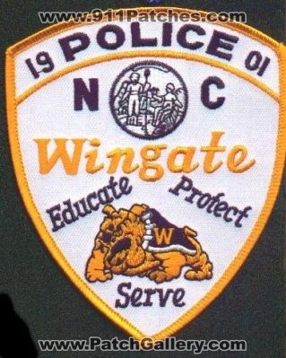 Wingate Police
Thanks to EmblemAndPatchSales.com for this scan.
Keywords: north carolina