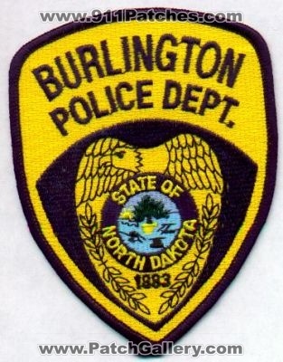 Burlington Police Dept
Thanks to EmblemAndPatchSales.com for this scan.
Keywords: north dakota department