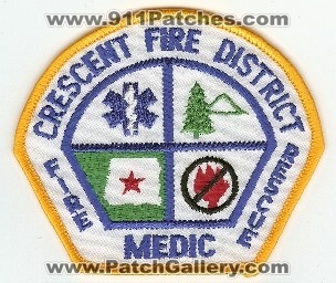 Crescent Fire District Medic
Thanks to PaulsFirePatches.com for this scan.
Keywords: oregon rescue