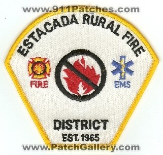 Estacada Rural Fire District
Thanks to PaulsFirePatches.com for this scan.
Keywords: oregon