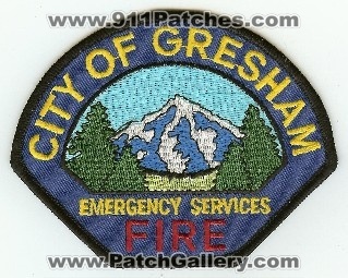 Gresham Fire Emergency Services
Thanks to PaulsFirePatches.com for this scan.
Keywords: oregon city of