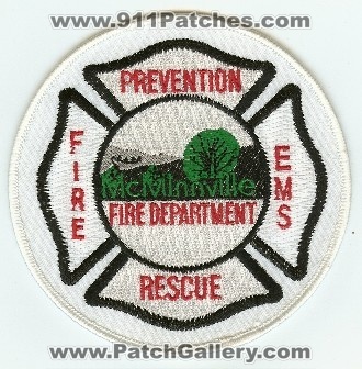 McMinnville Fire Department
Thanks to PaulsFirePatches.com for this scan.
Keywords: oregon ems rescue