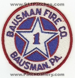 Bausman Fire Co 1
Thanks to PaulsFirePatches.com for this scan.
Keywords: pennsylvania company