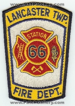 Lancaster Twp Fire Dept Station 66
Thanks to PaulsFirePatches.com for this scan.
Keywords: pennsylvania township department