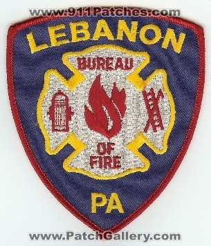 Lebanon Bureau of Fire
Thanks to PaulsFirePatches.com for this scan.
Keywords: pennsylvania