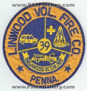 Linwood Vol Fire Co 39
Thanks to PaulsFirePatches.com for this scan.
Keywords: pennsylvania volunteer company