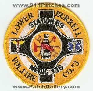 Lower Burrell Vol Fire Co #3 Station 69 Medic 135
Thanks to PaulsFirePatches.com for this scan.
Keywords: pennsylvania volunteer company number