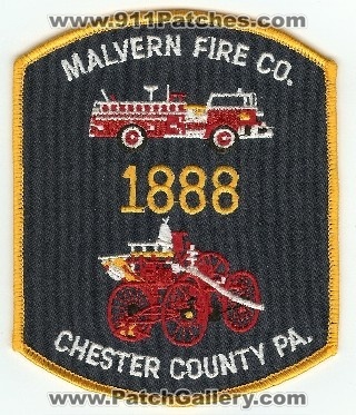 Malvern Fire Co
Thanks to PaulsFirePatches.com for this scan.
Keywords: pennsylvania company chester county