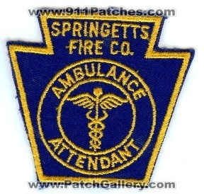 Springetts Fire Co Ambulance Attendant
Thanks to PaulsFirePatches.com for this scan.
Keywords: pennsylvania company