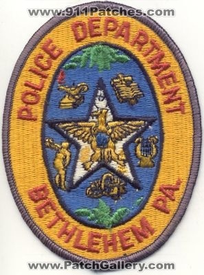 Bethlehem Police Department
Thanks to EmblemAndPatchSales.com for this scan.
Keywords: pennsylvania