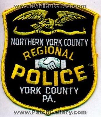 Northern York County Regional Police
Thanks to EmblemAndPatchSales.com for this scan.
Keywords: pennsylvania