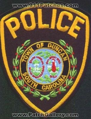 Duncan Police
Thanks to EmblemAndPatchSales.com for this scan.
Keywords: south carolina town of