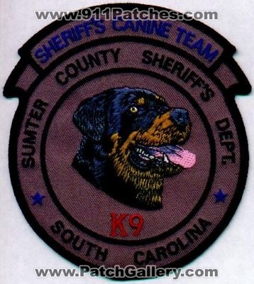 Sumter County Sheriff's Office K-9 Team
Thanks to EmblemAndPatchSales.com for this scan.
Keywords: south carolina sheriffs k9 canine