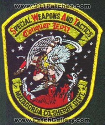 Matagorda County Sheriff Dept SWAT
Thanks to EmblemAndPatchSales.com for this scan.
Keywords: texas department special weapons and tactics