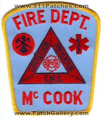 McCook Fire Department Patch (Nebraska)
Scan By: PatchGallery.com
Keywords: dept. suppression prevention e.m.s. ems fd