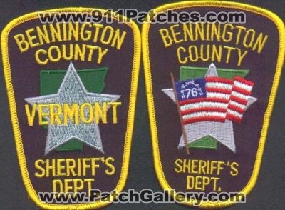 Bennington County Sheriff's Dept
Thanks to EmblemAndPatchSales.com for this scan.
Keywords: vermont sheriffs department