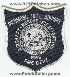 Richmond International Airport Aircraft Rescue Firefighting
Thanks to PaulsFirePatches.com for this scan.
Keywords: virginia cfr arff crash ems dept department