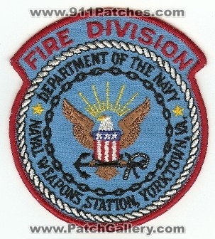 Yorktown Naval Weapons Station Fire Division
Thanks to PaulsFirePatches.com for this scan.
Keywords: virginia nws us navy department of the