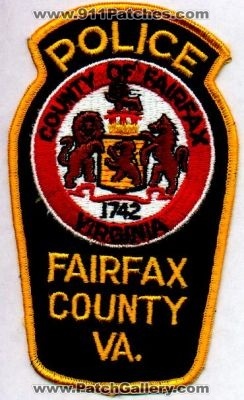 Fairfax County Police
Thanks to EmblemAndPatchSales.com for this scan.
Keywords: virginia