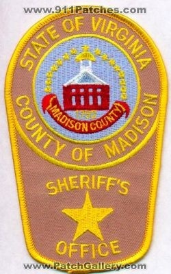 Madison County Sheriff's Office
Thanks to EmblemAndPatchSales.com for this scan.
Keywords: virginia sheriffs
