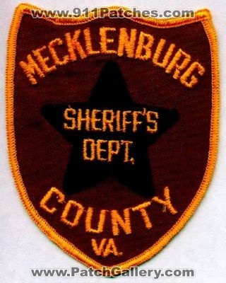 Mecklenburg County Sheriff's Dept
Thanks to EmblemAndPatchSales.com for this scan.
Keywords: virginia sheriffs department