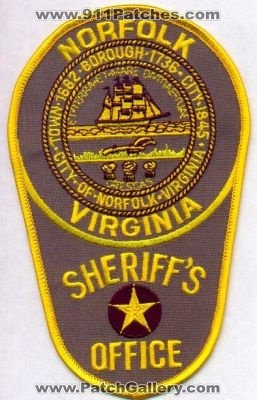 Norfolk Sheriff's Office
Thanks to EmblemAndPatchSales.com for this scan.
Keywords: virginia sheriffs city of