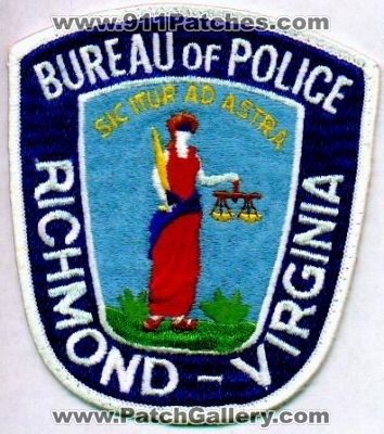 Richmond Bureau of Police
Thanks to EmblemAndPatchSales.com for this scan.
Keywords: virginia bureau of