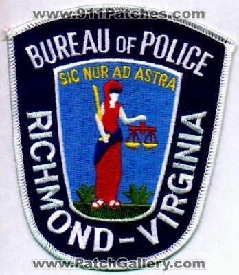 Richmond Bureau of Police
Thanks to EmblemAndPatchSales.com for this scan.
Keywords: virginia