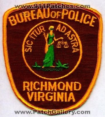 Richmond Police
Thanks to EmblemAndPatchSales.com for this scan.
Keywords: virginia bureau of