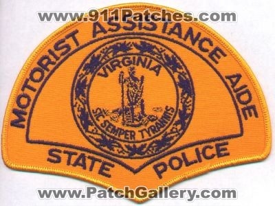 Virginia State Police Motorist Assistance Aide
Thanks to EmblemAndPatchSales.com for this scan.
