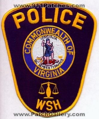Western State Hospital Police
Thanks to EmblemAndPatchSales.com for this scan.
Keywords: virginia wsh