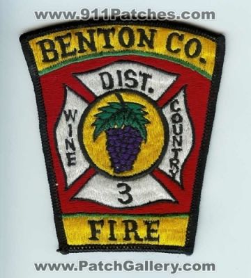 Benton County Fire District 3 (Washington)
Thanks to Chris Gilbert for this scan.
Keywords: co. dist. number no. #3 department dept. wine country